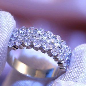 ✨ Fashion Beautiful Many Round Gems Full Around Zircon Rings Women, PD141